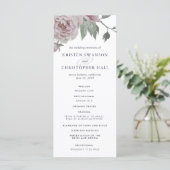 English Garden Floral Wedding Program Programm (Stehend Vorderseite)