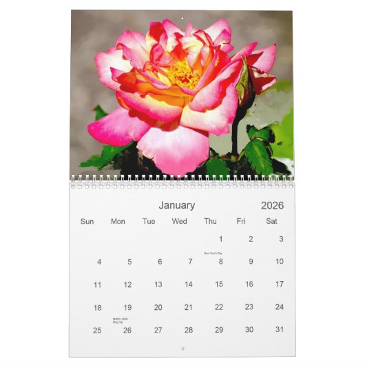 English Garden Florals 2024 Kalender (Jan 2026)
