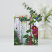 English Garden Hollyhocks und Blume Postkarte (Stehend Vorderseite)