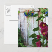 English Garden Hollyhocks und Blume Postkarte (Vorne/Hinten)