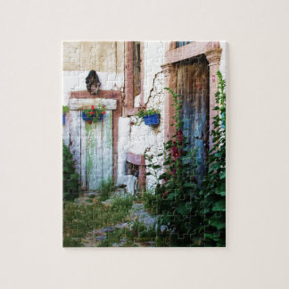 English Garden Hollyhocks und Blume Puzzle