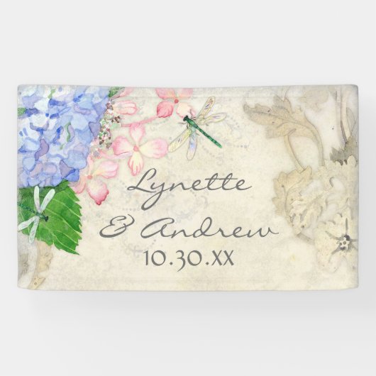 English Garden Hydrangea w Dragonfis Banner (Horizontal)