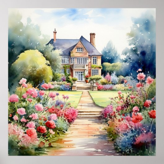 English Garden Landscape Poster (Vorne)