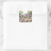 English Garden Landscape Quadratischer Aufkleber (Tasche)