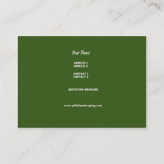 English Garden Landscaping Business Card Visitenkarte (Rückseite)