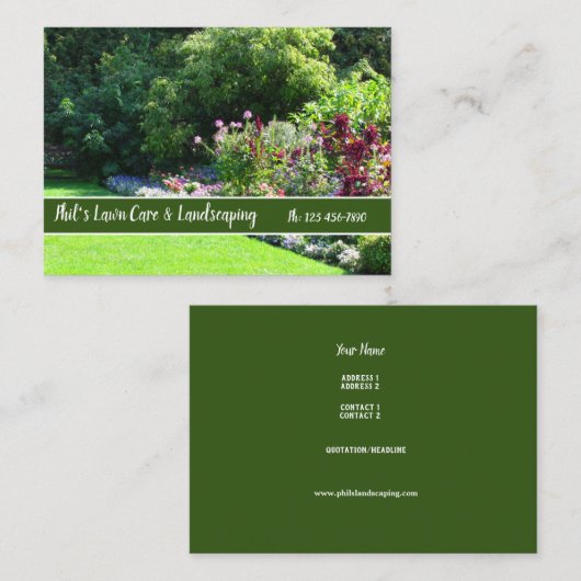 English Garden Landscaping Business Card Visitenkarte (Vorne/Hinten)