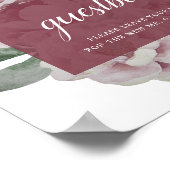 English Garden Marsala Wedding Gästebuchunterschri Poster (Ecke)