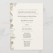 English Garden Party Wedding Program Programm (Rückseite)