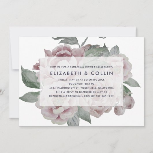 English Garden Probe Dinner Einladung (Vorderseite)