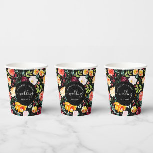 English Garden Summer Blume Custom Wedding Text Pappbecher
