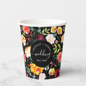 English Garden Summer Blume Custom Wedding Text Pappbecher (Vorderseite)