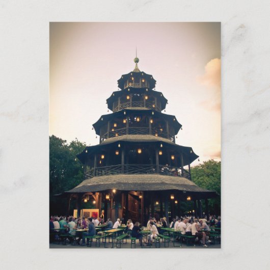 English Garden tower, Munchen Postkarte (Vorderseite)