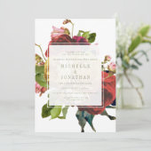 English Garden Vintage Rose Hochzeit Einladung (Stehend Vorderseite)