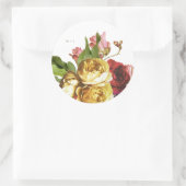 English Garden Vintage Rose Hochzeit Runder Aufkleber (Tasche)