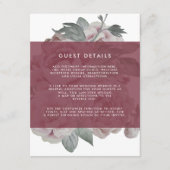 English Garden Wedding Details Card | Marsala Begleitkarte (Vorderseite)