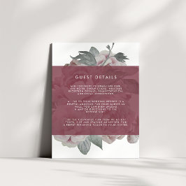 English Garden Wedding Details Card | Marsala Begleitkarte
