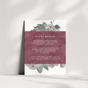 English Garden Wedding Details Card Marsala Begleitkarte