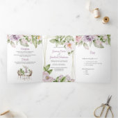 English Garden Wedding & Menu Einladung Tri-Fold (Innenseite)