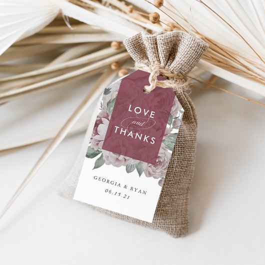 English Garden Wedding Vielen Dank Geschenkanhänger