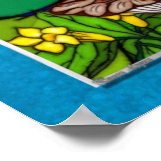 English Garden Whimsical Folk Art Poster (Ecke)