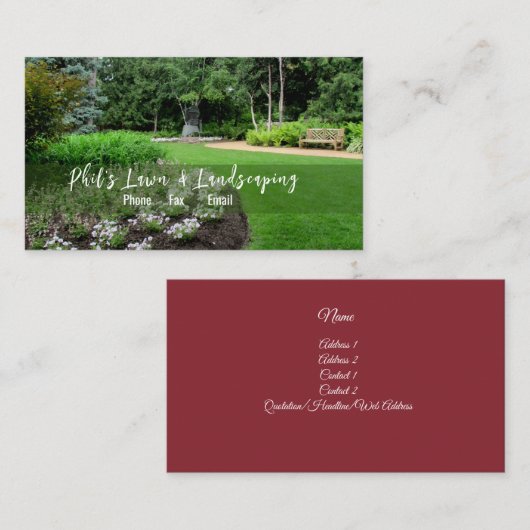 English Gardens Landscaping Business Card Visitenkarte (Vorne/Hinten)