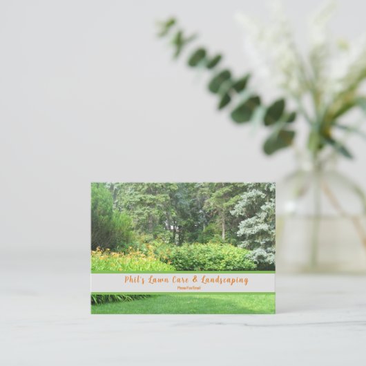 English Gardens Landscaping Business Card Visitenkarte (Stehend Vorderseite)