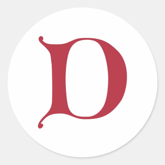 English Gothic Monogram Letter D Runder Aufkleber (Vorderseite)