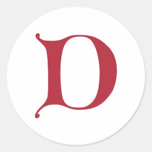 English Gothic Monogram Letter D Runder Aufkleber