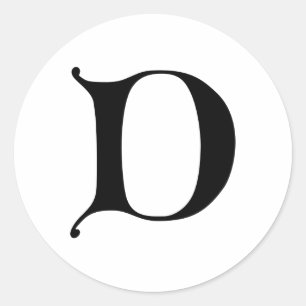English Gothic Monogram Letter D Runder Aufkleber
