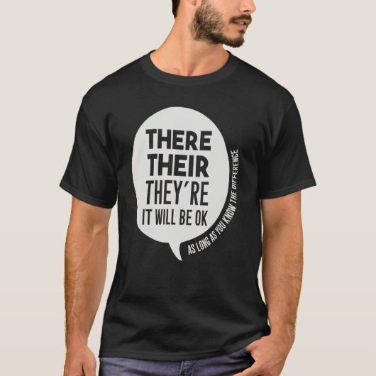 English Grammar Elementary School Teacher Their Th T-Shirt (Vorderseite)