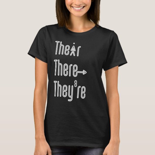 English Grammar Lesson There Their They're Teacher T-Shirt (Vorderseite)