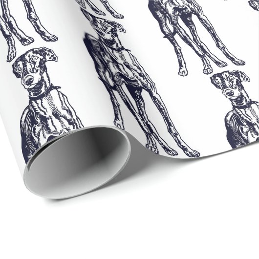 English Greyhound Breed Geschenkpapier (Rolleneckpunkt)