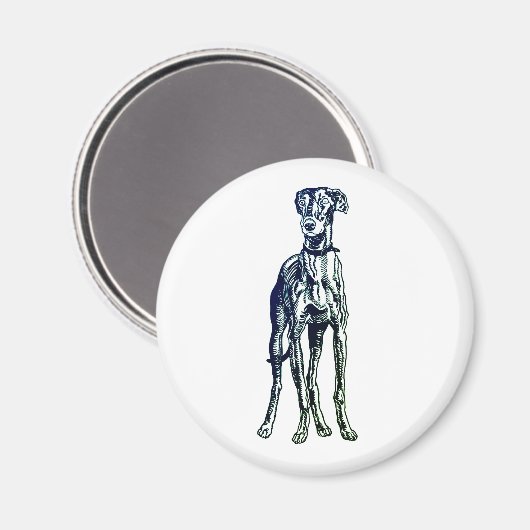 English Greyhound Breed Magnet (Vorderseite/Rückseite)