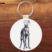 English Greyhound Breed Schlüsselanhänger (Vorderseite)