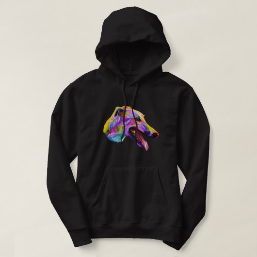 English Greyhound Colorful Pop Hoodie (Design vorne)