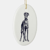 English Greyhound Keramik Ornament (Rechts)
