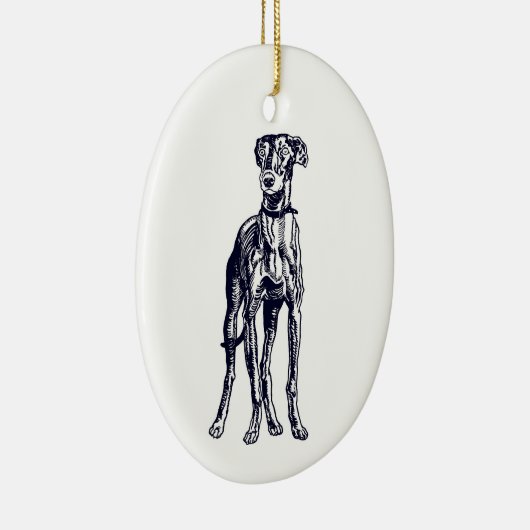 English Greyhound Keramik Ornament (Rechts)