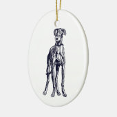 English Greyhound Keramik Ornament (Links)