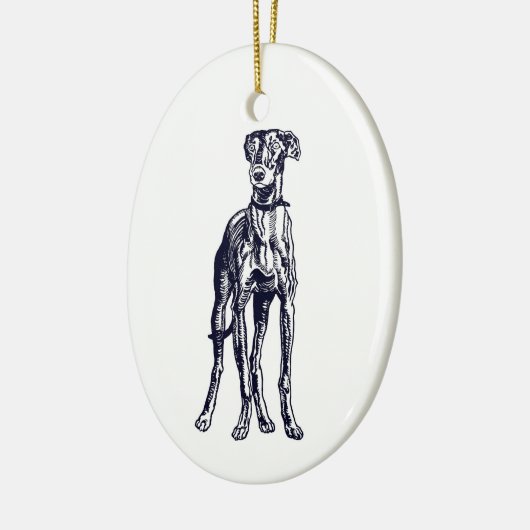 English Greyhound Keramik Ornament (Links)