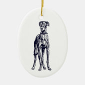 English Greyhound Keramik Ornament (Vorne)