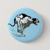 English Greyhound Race Dog Button (Vorderseite)