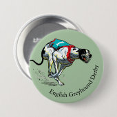 English Greyhound Race Dog Button (Vorne & Hinten)