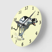 English Greyhound Runde Wanduhr (Winkel)