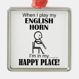 English Horn Happy Place Silbernes Ornament