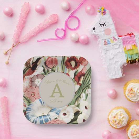 English Hütte Garden Personalisiert Wedkin Napkin Pappteller (Party)