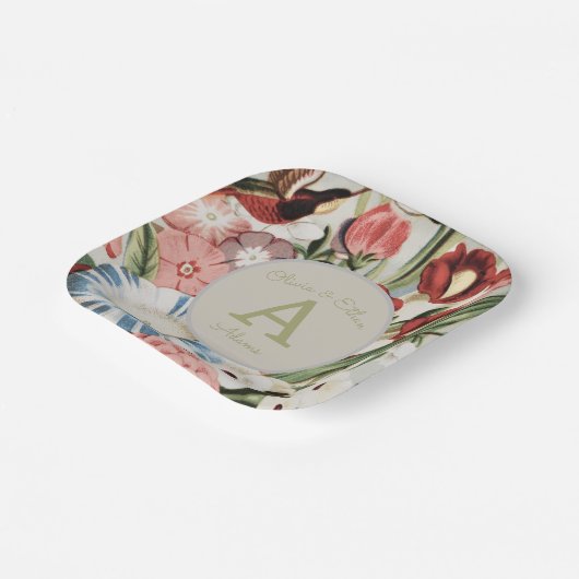 English Hütte Garden Personalisiert Wedkin Napkin Pappteller (Gewinkelt)