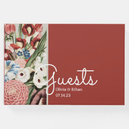 English Hütte Wedding Guest Book Rose Red Gästebuch