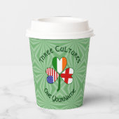 English Irish American Shamrock Personalized Text  Pappbecher (Rückseite)