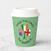 English Irish American Shamrock Personalized Text  Pappbecher (Vorderseite)
