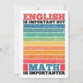 English Is Important But Math Is Importanter Math Einladung (Vorderseite)